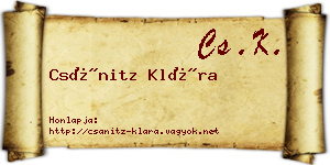 Csánitz Klára névjegykártya