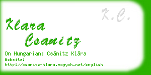 klara csanitz business card