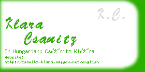 klara csanitz business card